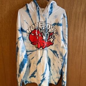 Love Blue and White Tie-Dye Hoodie